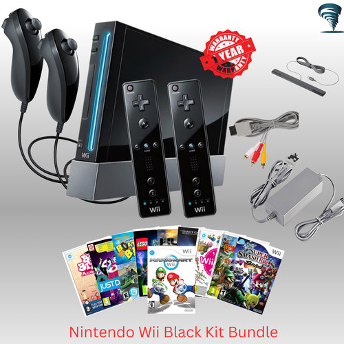 Nintendo wii black console - wii,