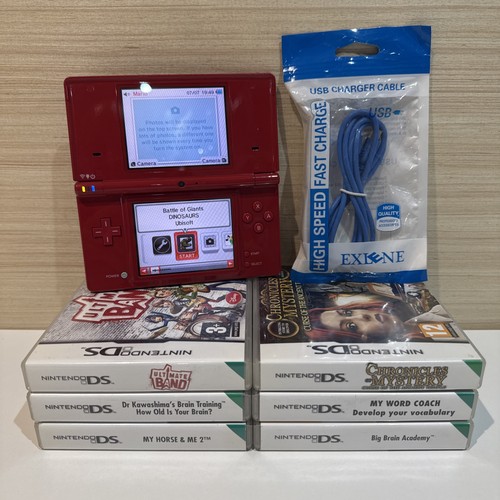 Nintendo dsi red with 7 - red,